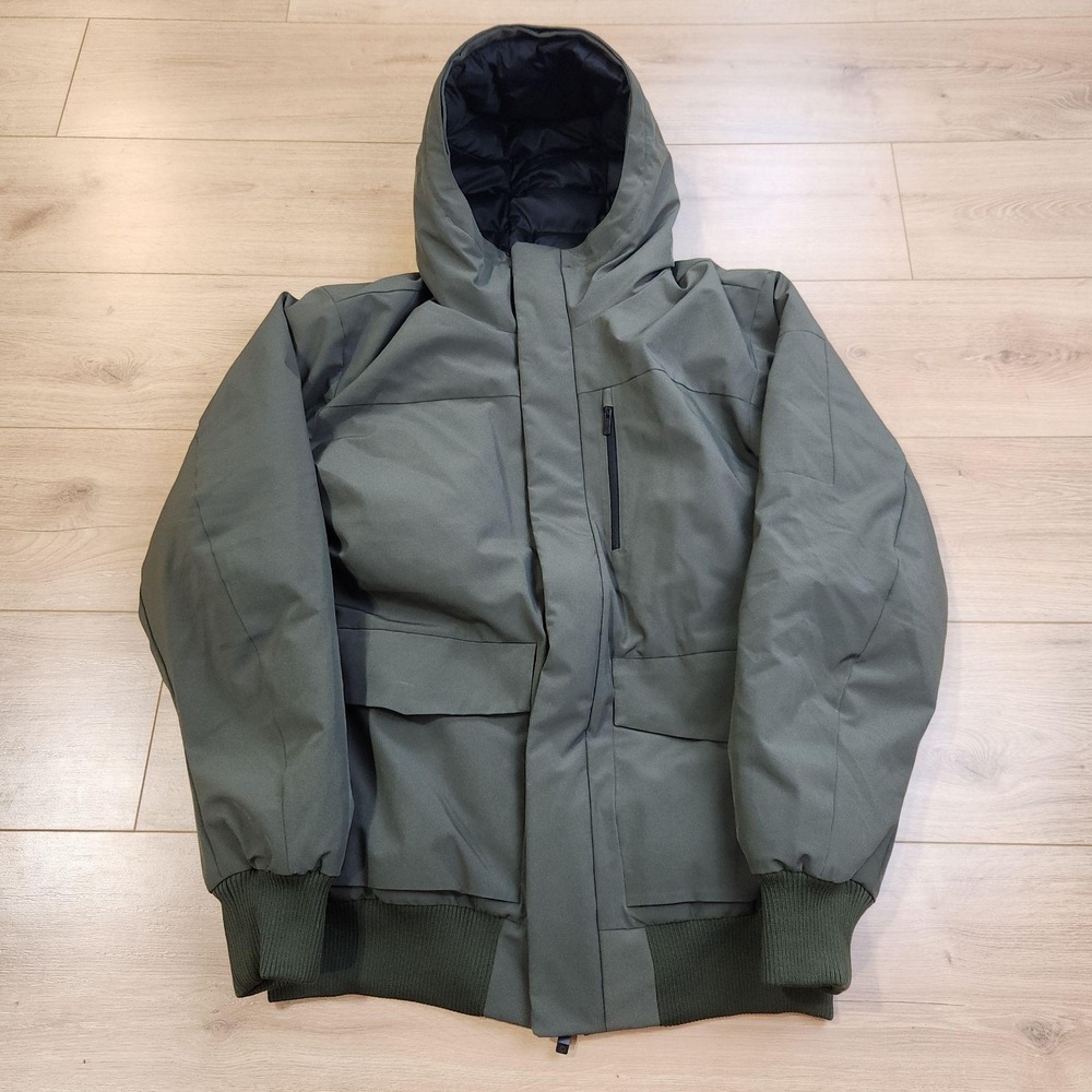 Marmot Stonehaven II Jacket Mens Medium Green 700 Down Hooded Puffer Winter Coat